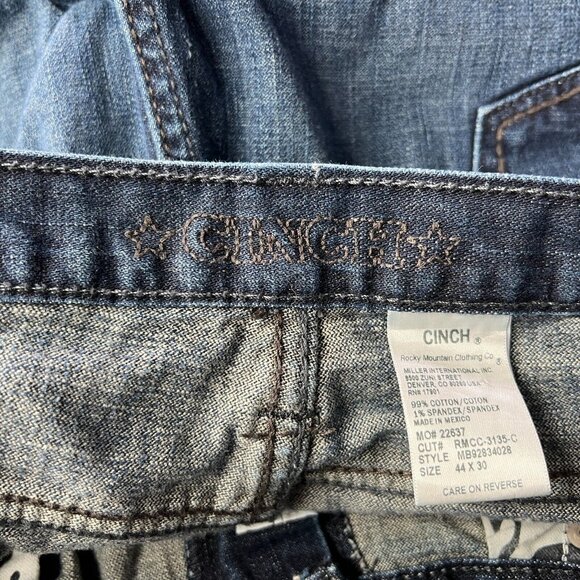 Cinch White Label Jeans Mens 44 X 30 Blue Stretch Denim Western Workwear - Picture 4 of 9